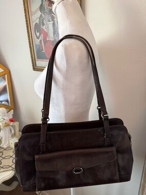 Genuine Dark Brown Leather Shoulder Bag